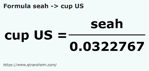 formule Sea naar Amerikaanse kopjes - seah naar cup US