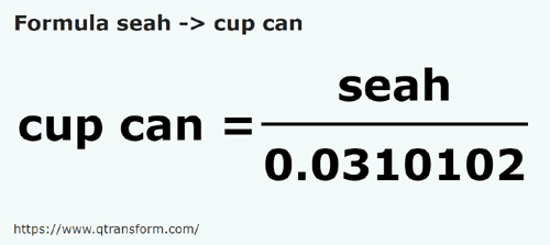 formula Seas em Taças canadianas - seah em cup can