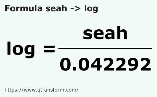 umrechnungsformel Sea in Log - seah in log