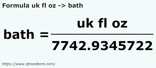 formula Британская жидкая унция в Хомер - uk fl oz в bath