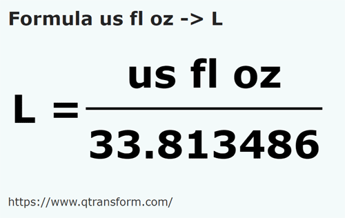 formula Uncii de lichid din SUA in Litri - us fl oz in L