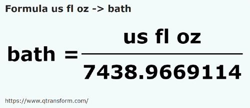 formule Onces liquides américaines en Homers - us fl oz en bath